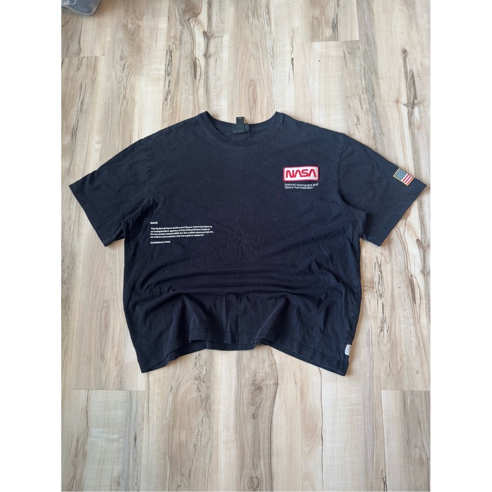 H&M NASA Black‎ Relaxed Fit Boxy Graphic Tee Men XL shirt